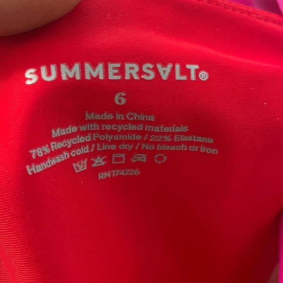 Summersalt Beige Ribbed Fabric red pink size 6 bikini like new - Picture 12 of 12